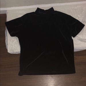 Mock neck velvet t shirt